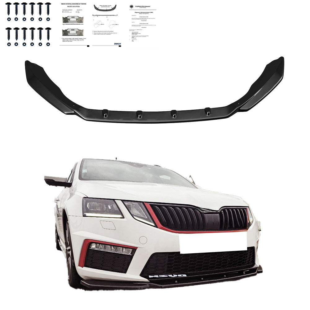 Frontsplitter passend für Skoda Octavia RS MK3 2013-2016 mit ABE TÜV Hochglanz Schwarz