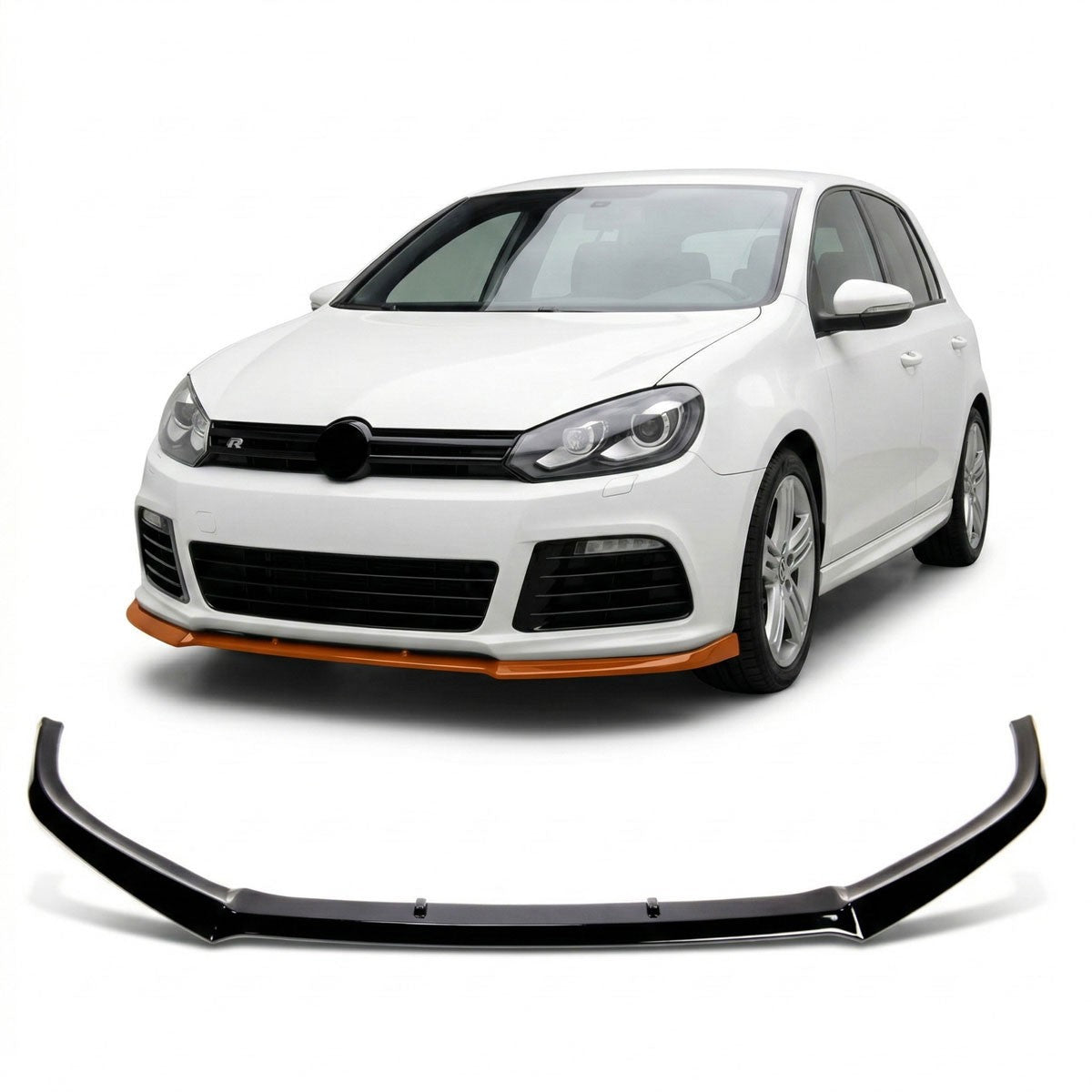 Frontspoiler Hochglanz Schwarz passend für VW Golf 6 R 2008-2012