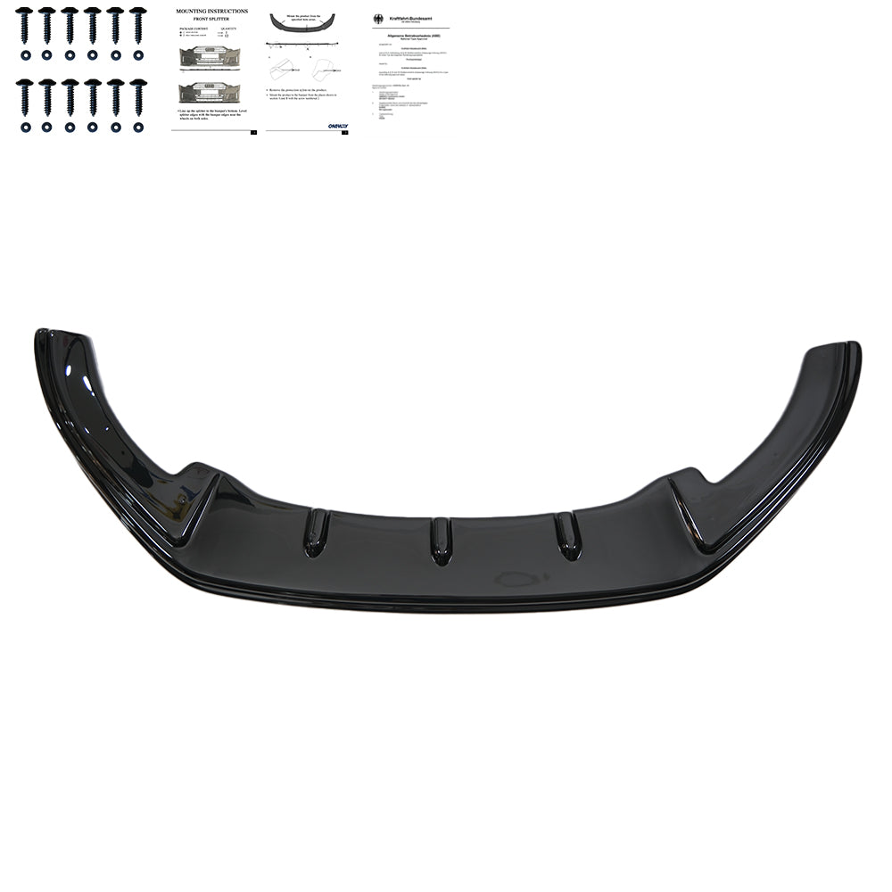 FS01.002 - Frontsplitter passend für VW Caddy MK3 Facelift 2010-2015 mit ABE TÜV Hochglanz Schwarz
