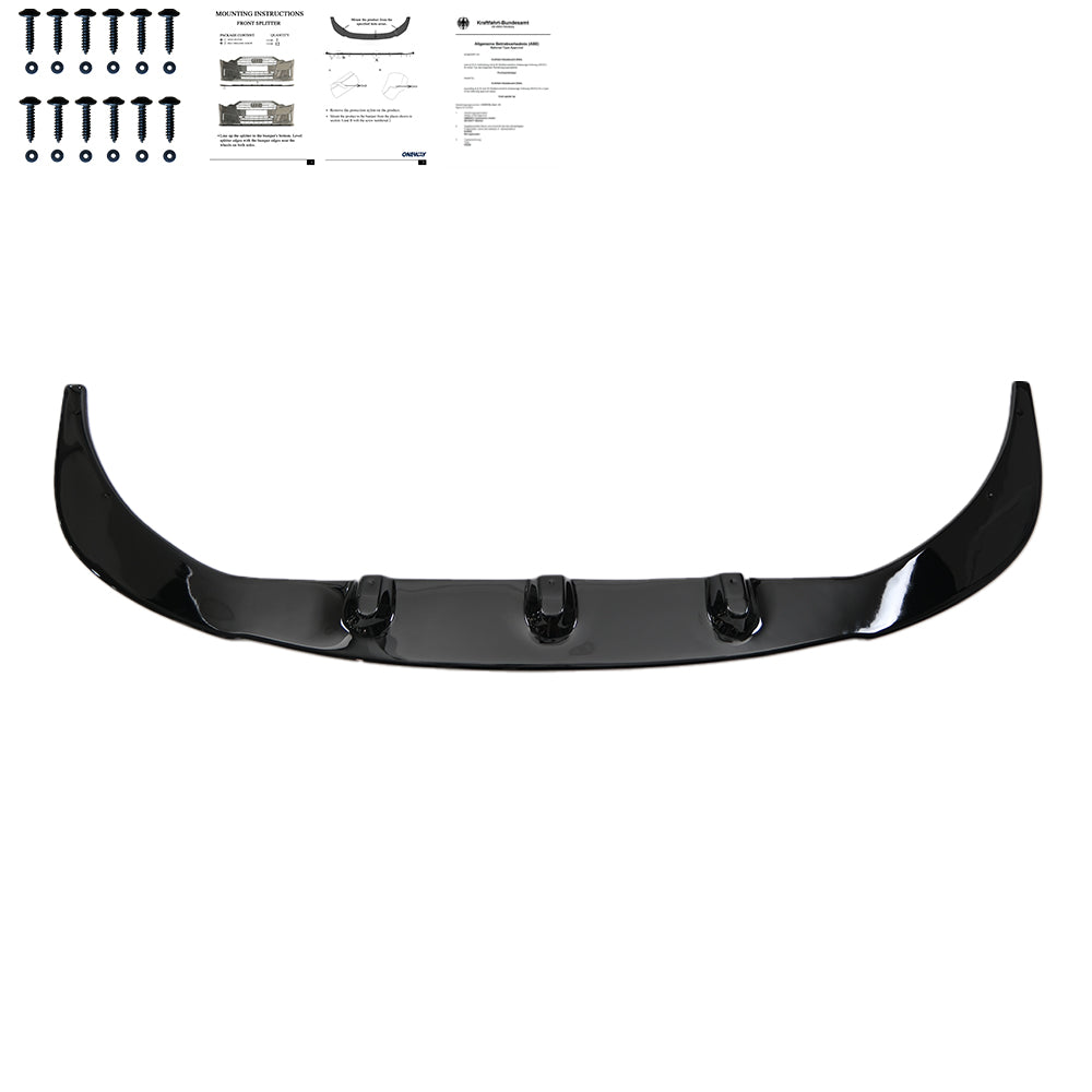 FS01.013 - Frontsplitter passend für VW Transporter T5.1 Sportline 2010-2015 mit ABE TÜV Hochglanz Schwarz