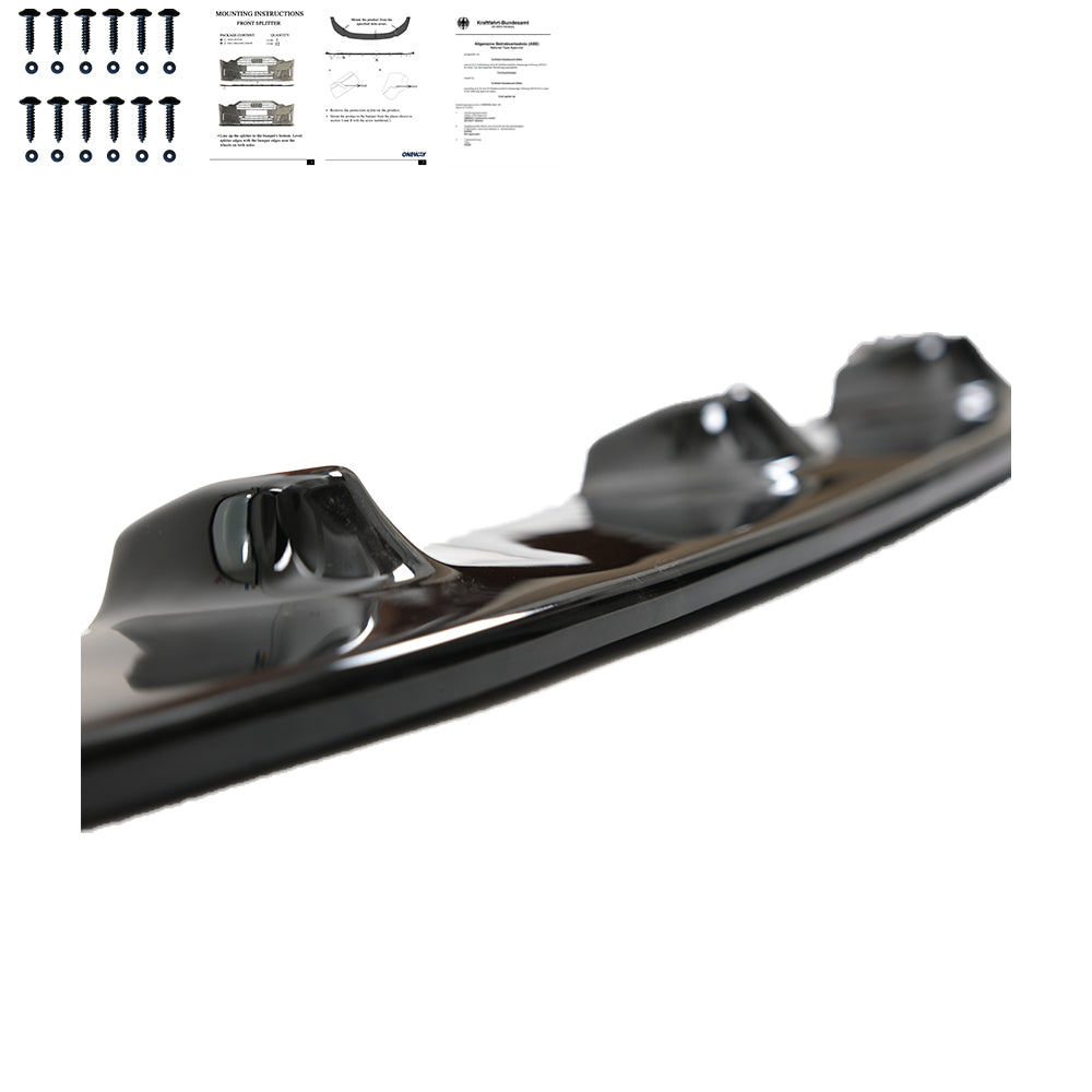 FS01.013 - Frontsplitter passend für VW Transporter T5.1 Sportline 2010-2015 mit ABE TÜV Hochglanz Schwarz