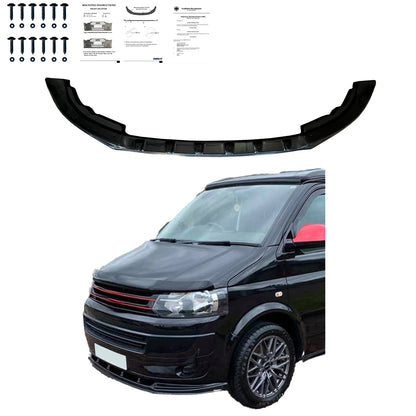 FS01.017 - Frontsplitter passend für VW Transporter T5 2003-2009 mit ABE TÜV Hochglanz Schwarz