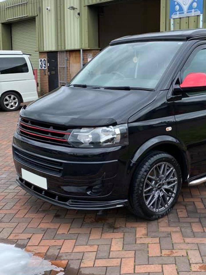 FS01.017 - Frontsplitter passend für VW Transporter T5 2003-2009 mit ABE TÜV Hochglanz Schwarz