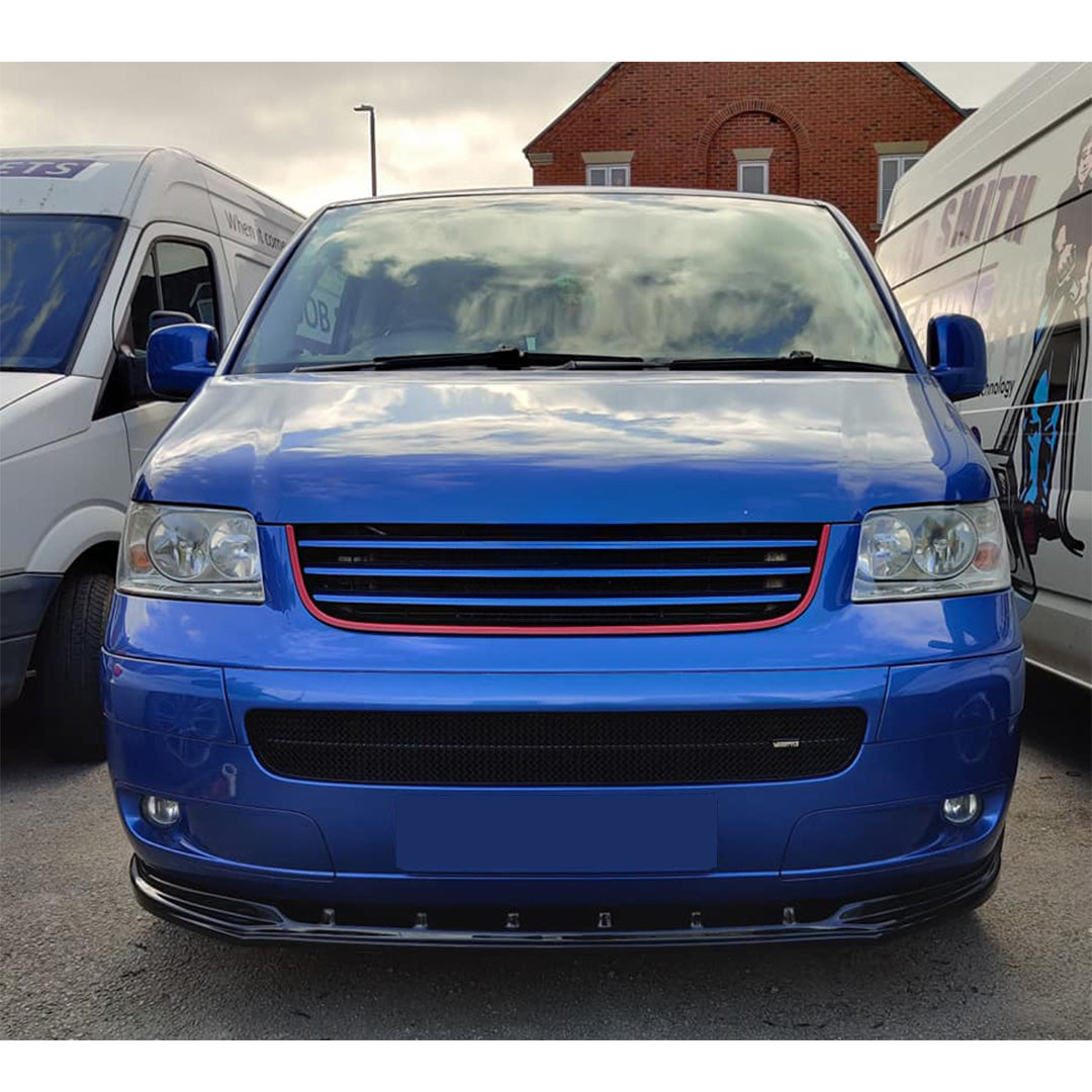 FS01.017 - Frontsplitter passend für VW Transporter T5 2003-2009 mit ABE TÜV Hochglanz Schwarz