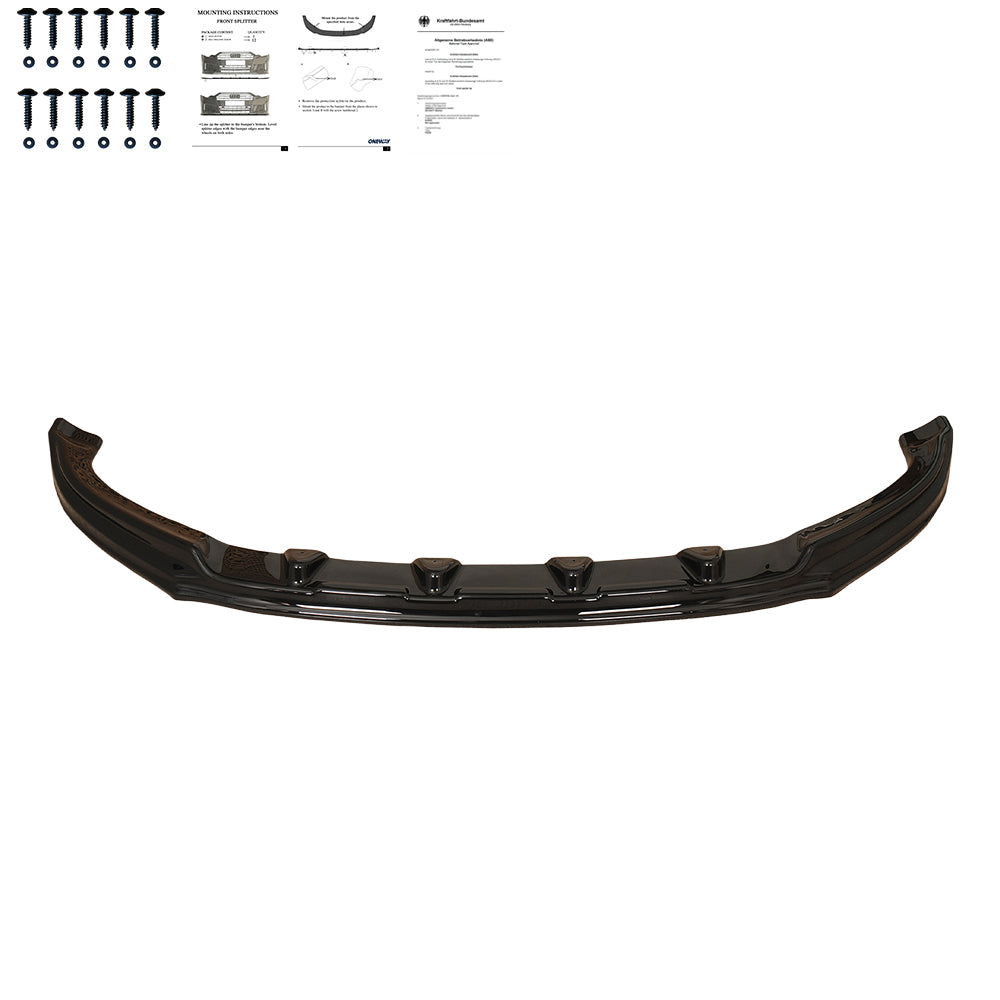 FS01.018 - Frontsplitter passend für VW Transporter T5.1 2010-2015 mit ABE TÜV Hochglanz Schwarz