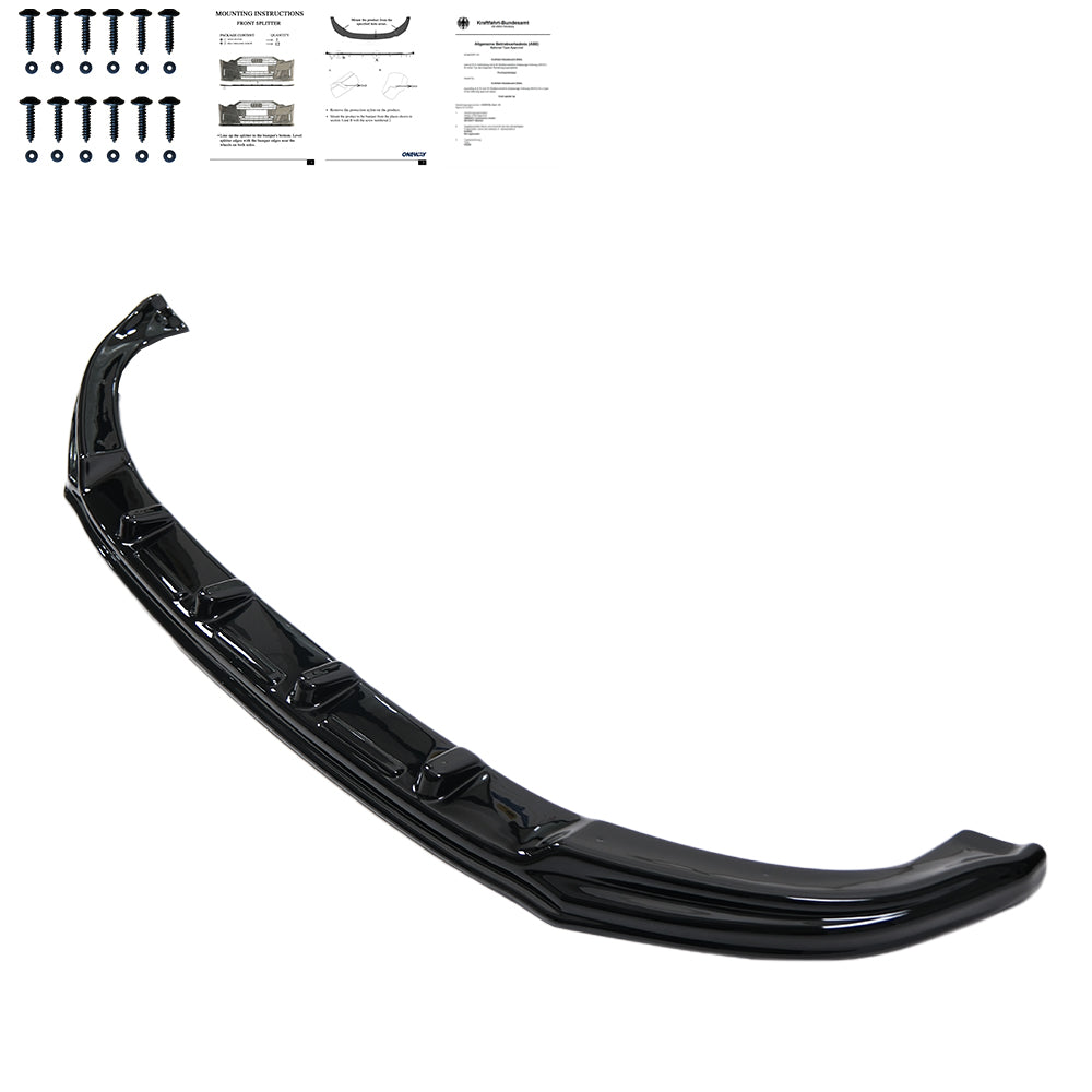 FS01.018 - Frontsplitter passend für VW Transporter T5.1 2010-2015 mit ABE TÜV Hochglanz Schwarz
