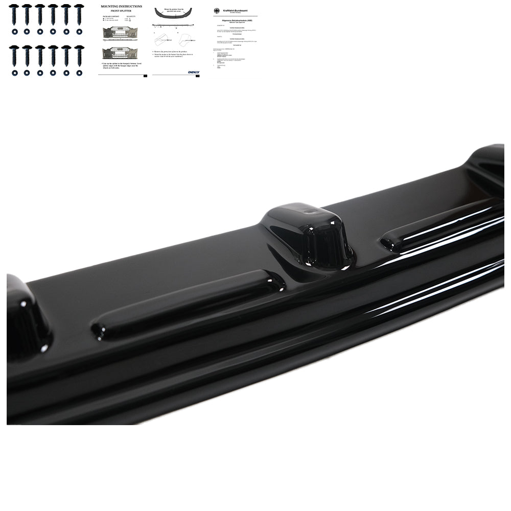 FS01.018 - Frontsplitter passend für VW Transporter T5.1 2010-2015 mit ABE TÜV Hochglanz Schwarz