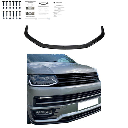 FS01.019 - Frontsplitter passend für VW Transporter T6 Sportline 2015-2019 mit ABE TÜV Hochglanz Schwarz