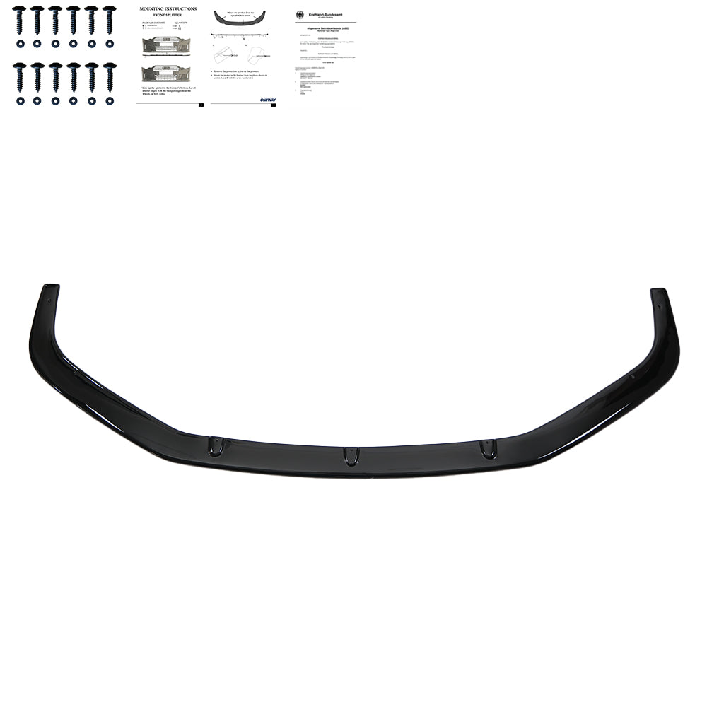 FS01.019 - Frontsplitter passend für VW Transporter T6 Sportline 2015-2019 mit ABE TÜV Hochglanz Schwarz