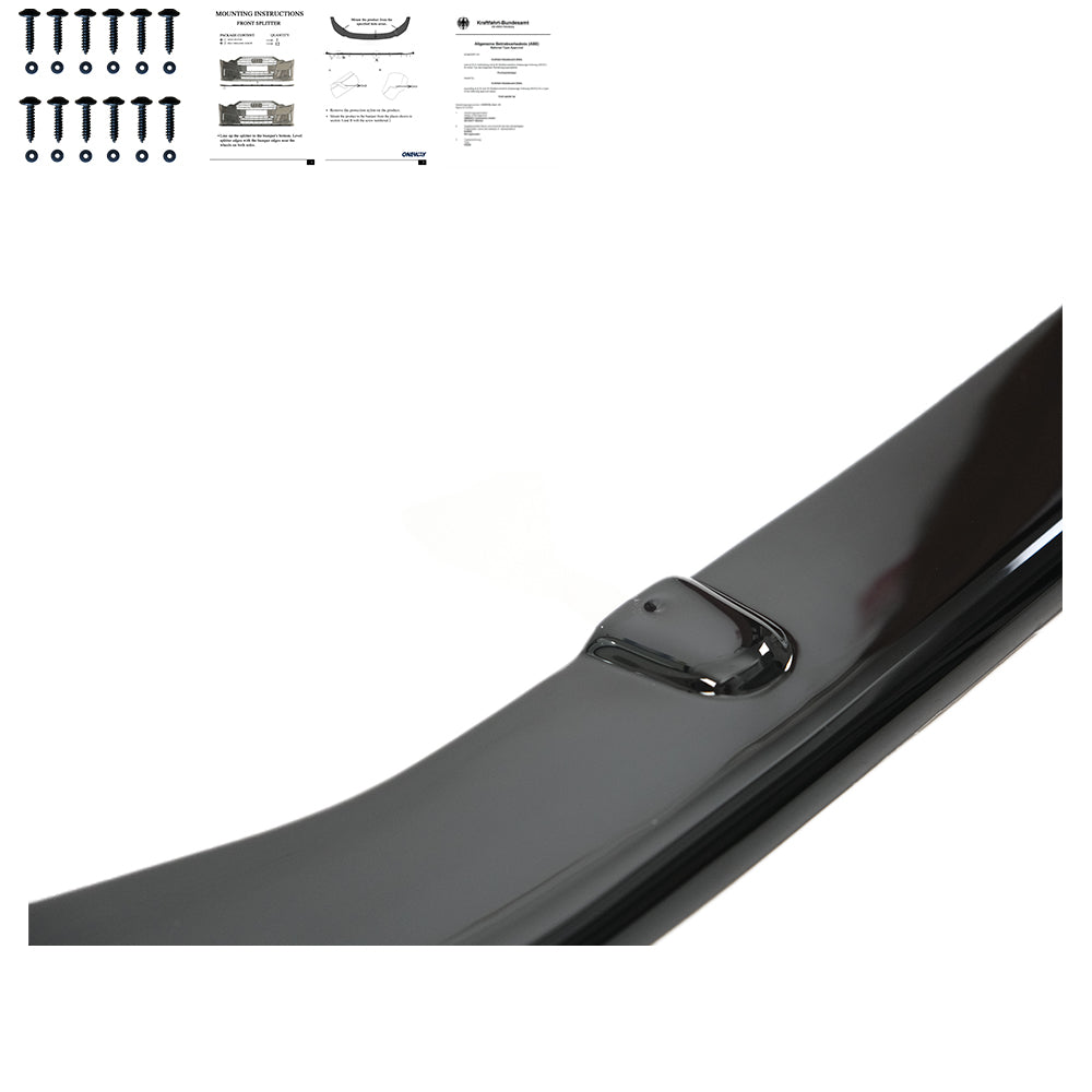 FS01.019 - Frontsplitter passend für VW Transporter T6 Sportline 2015-2019 mit ABE TÜV Hochglanz Schwarz