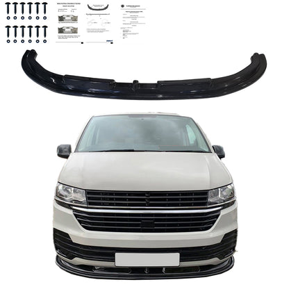 FS01.020 - Frontsplitter passend für VW Transporter T6.1 2019-2024 mit ABE TÜV Hochglanz Schwarz