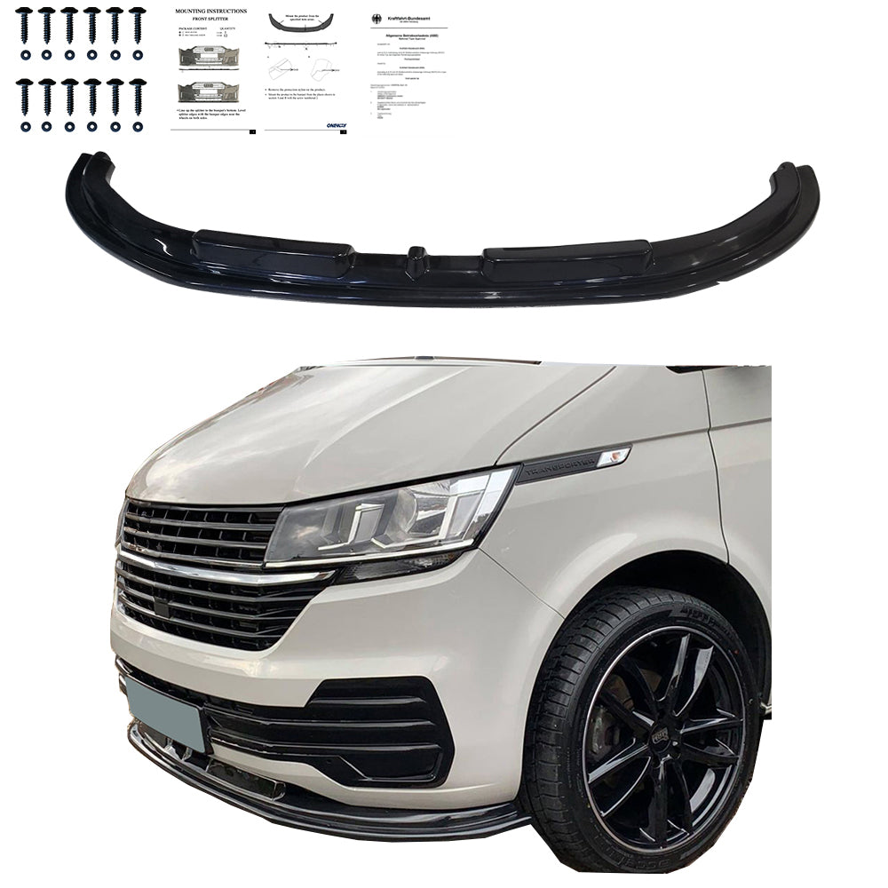 FS01.020 - Frontsplitter passend für VW Transporter T6.1 2019-2024 mit ABE TÜV Hochglanz Schwarz