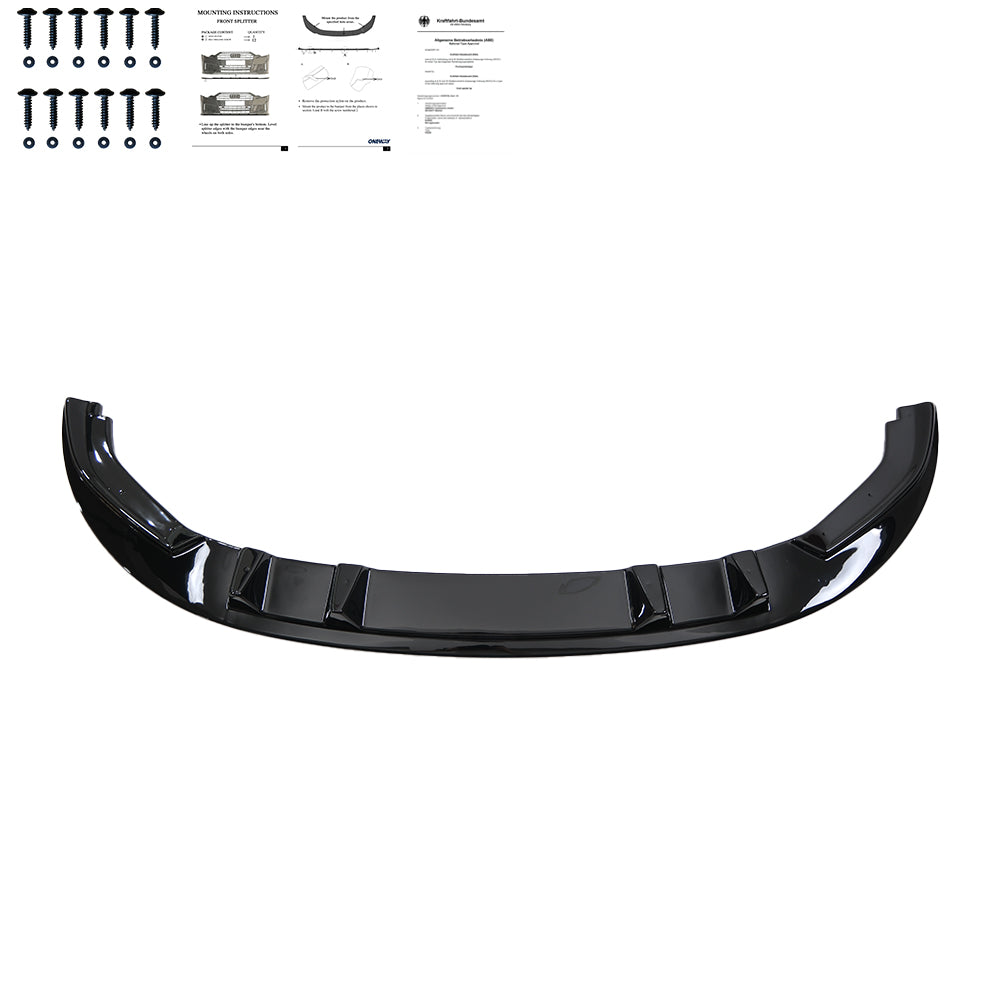 FS01.021 - Frontsplitter passend für VW Transporter T6.1 2019-2024 Version 2 mit ABE TÜV Hochglanz Schwarz