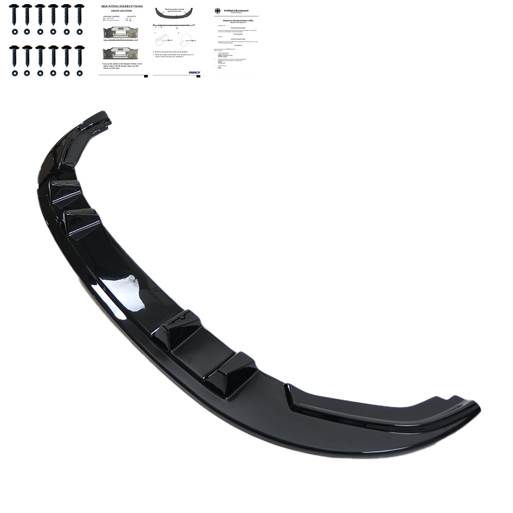FS01.021 - Frontsplitter passend für VW Transporter T6.1 2019-2024 Version 2 mit ABE TÜV Hochglanz Schwarz