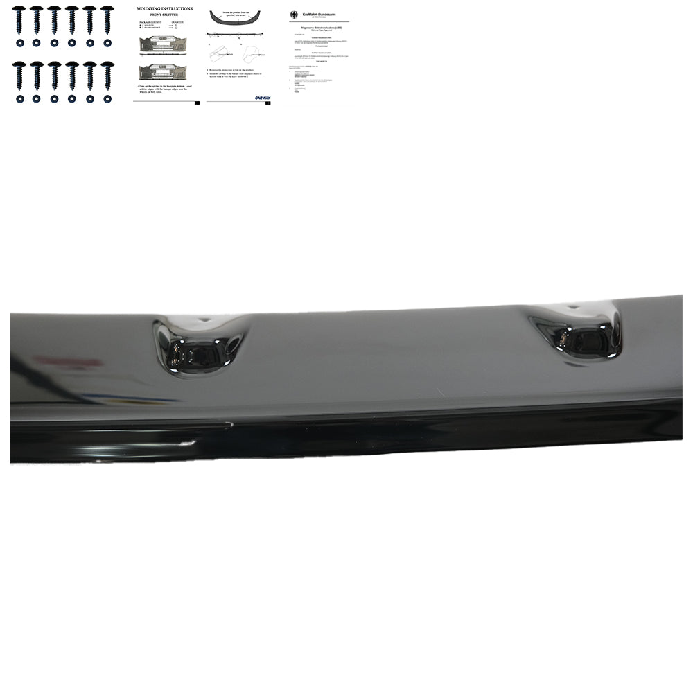Frontsplitter passend für VW Transporter T6 2015-2019 mit ABE TÜV Hochglanz Schwarz