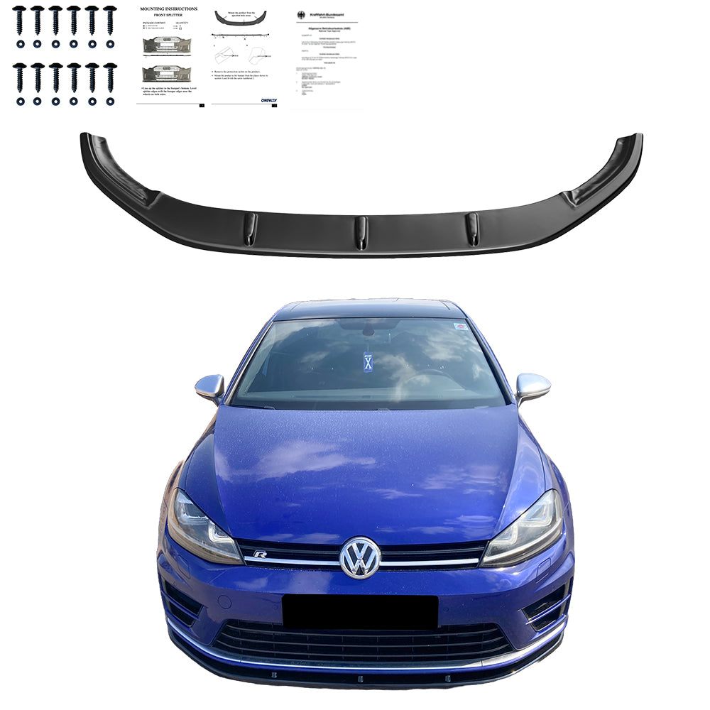 Frontsplitter passend für VW Golf MK 7 R / R-Line 2013-2016 Version 2 mit ABE TÜV Hochglanz Schwarz