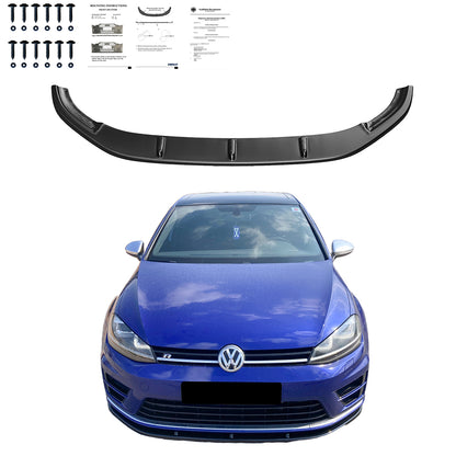 Frontsplitter passend für VW Golf MK 7 R / R-Line 2013-2016 Version 2 mit ABE TÜV Hochglanz Schwarz