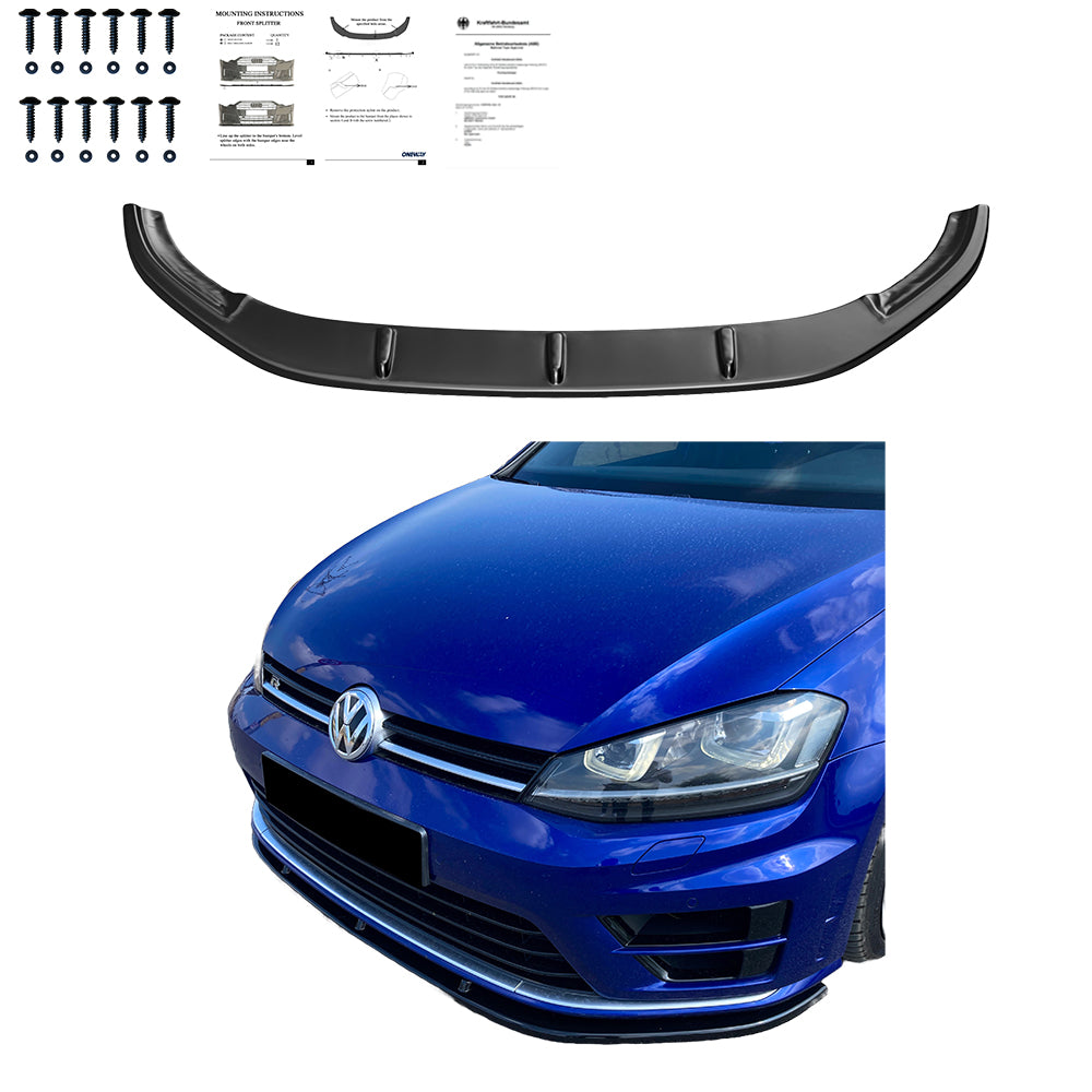Frontsplitter passend für VW Golf MK 7 R / R-Line 2013-2016 Version 2 mit ABE TÜV Hochglanz Schwarz
