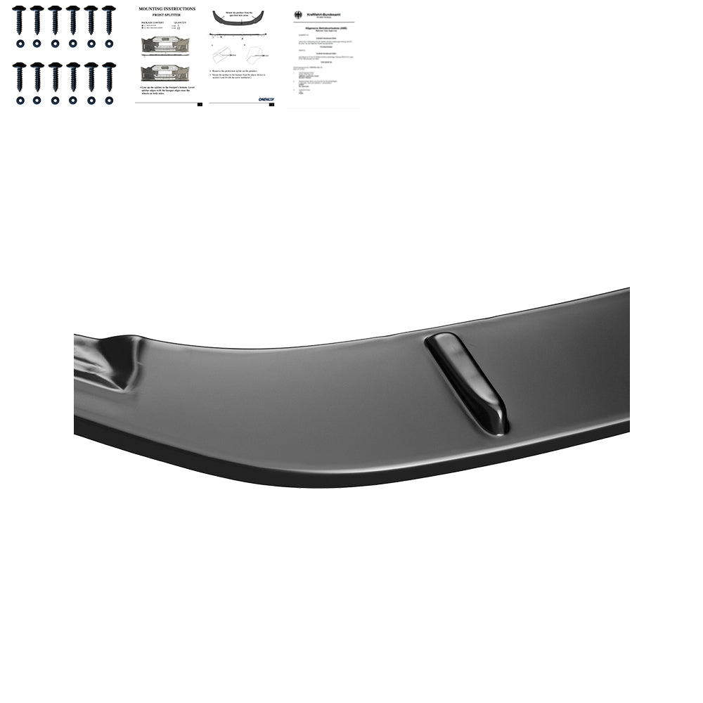Frontsplitter passend für VW Golf MK 7 R / R-Line 2013-2016 Version 2 mit ABE TÜV Hochglanz Schwarz