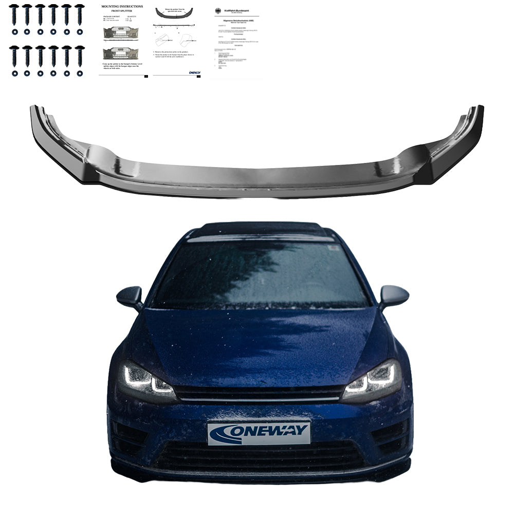 Frontsplitter passend für VW Golf MK 7 R / R-Line 2013-2016 mit ABE TÜV Hochglanz Schwarz