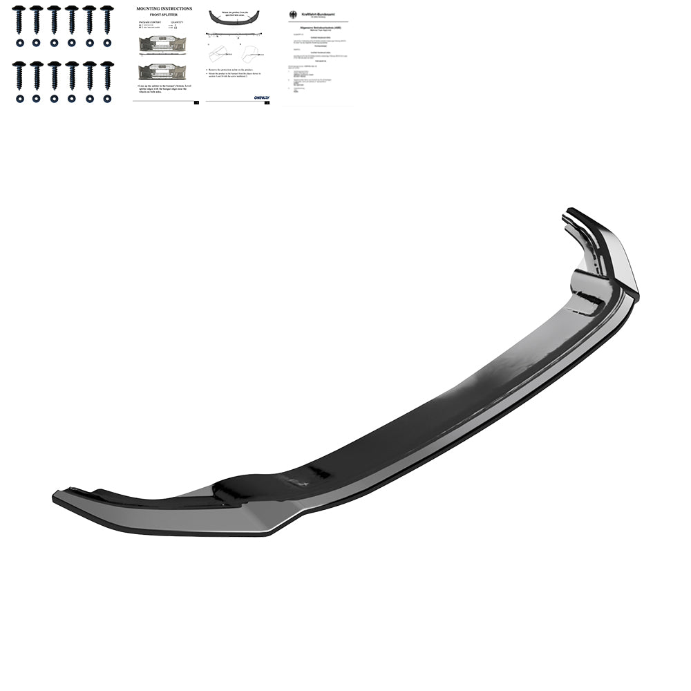Frontsplitter passend für VW Golf MK 7 R / R-Line 2013-2016 mit ABE TÜV Hochglanz Schwarz