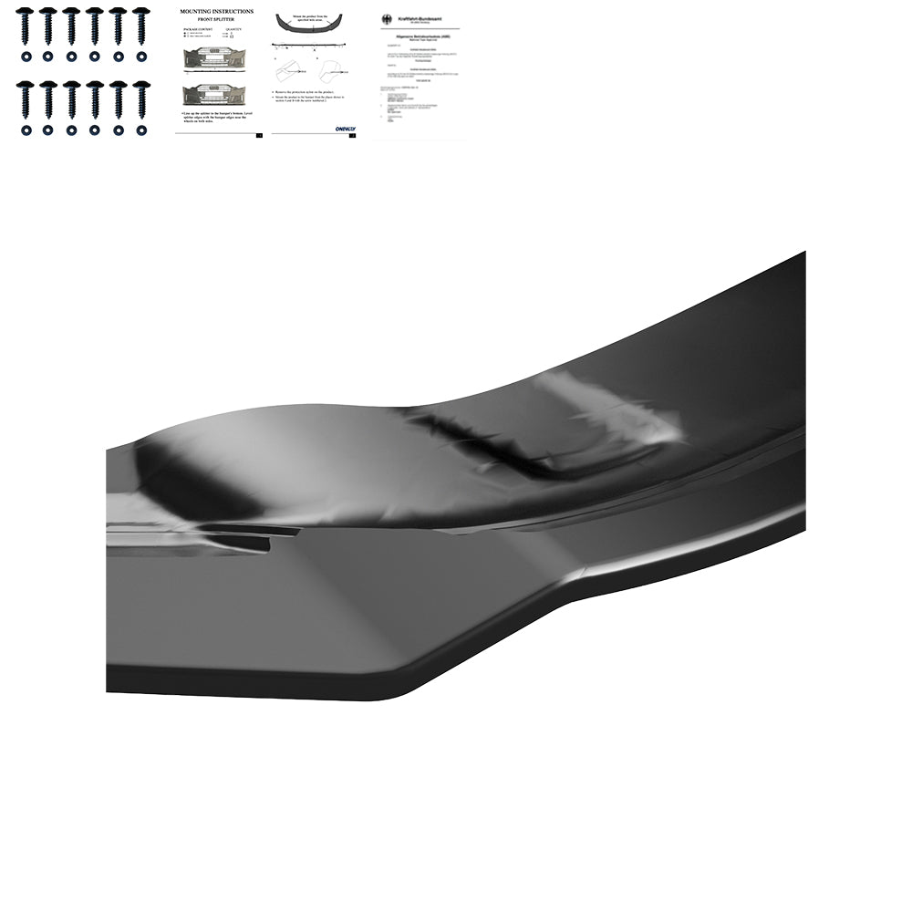 Frontsplitter passend für VW Golf MK 7 R / R-Line 2013-2016 mit ABE TÜV Hochglanz Schwarz