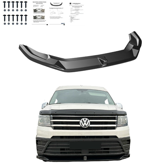 Frontsplitter passend für VW Crafter MK2 2017+ / MAN TGE MK1 Prefacelift 2017+ Version 2 mit ABE TÜV Hochglanz Schwarz