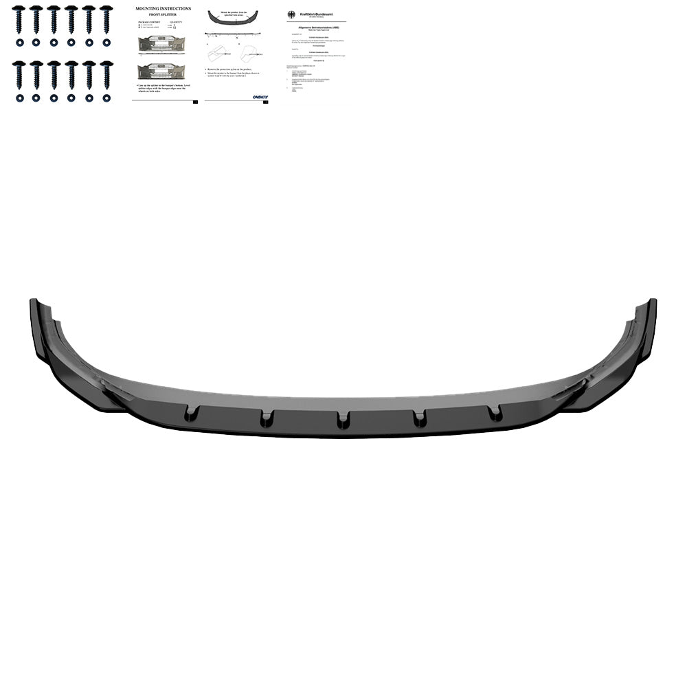 Frontsplitter Hochglanz Schwarz passend für VW Golf MK 8 R 2020-2024 mit ABE TÜV