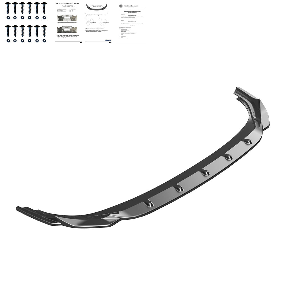 Frontsplitter Hochglanz Schwarz passend für VW Golf MK 8 R 2020-2024 mit ABE TÜV