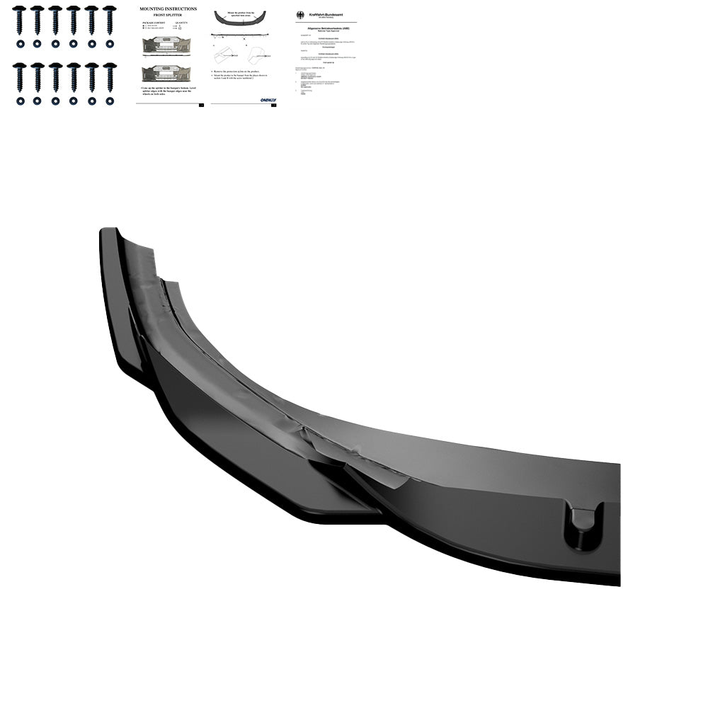 Frontsplitter Hochglanz Schwarz passend für VW Golf MK 8 R 2020-2024 mit ABE TÜV