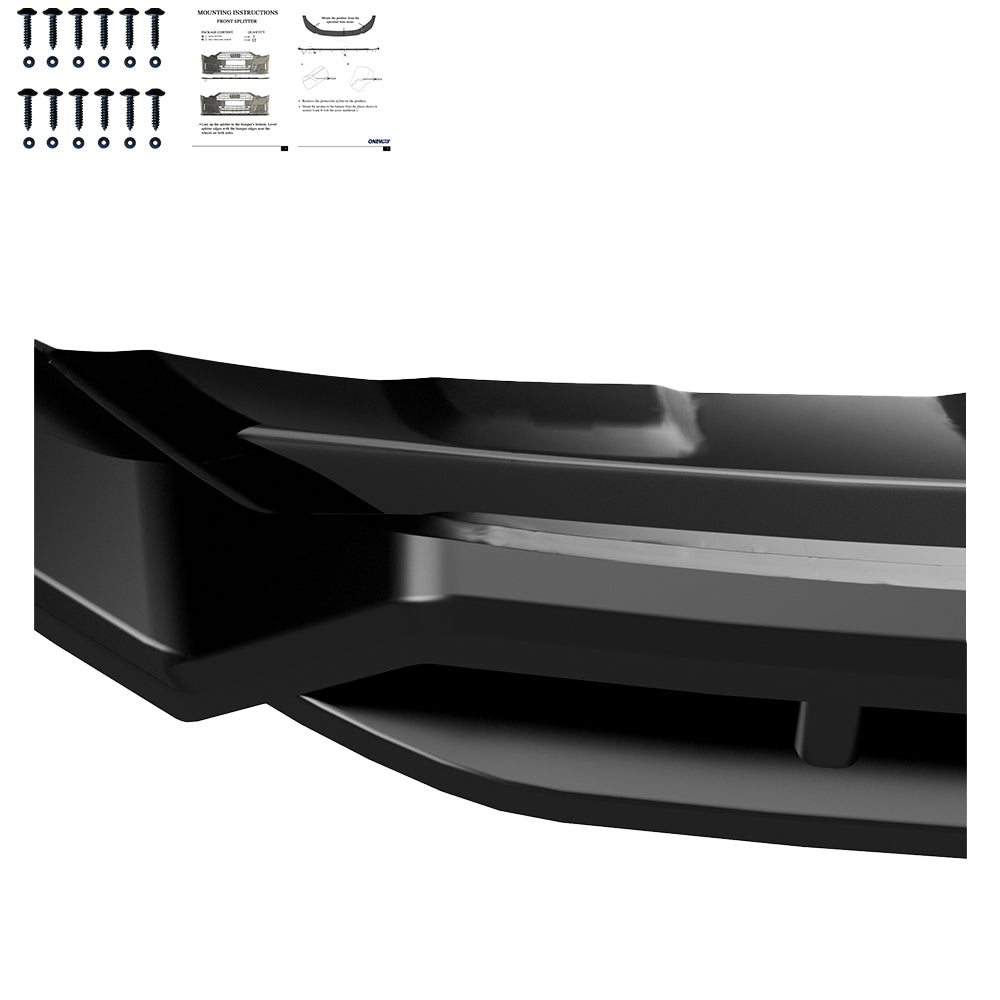 FS01.175 - Frontsplitter passend für VW Touareg R-Line Mk3 Facelift 2024+ Hochglanz Schwarz