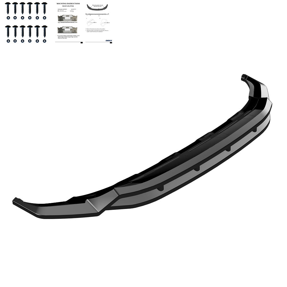 FS01.177 - Frontsplitter passend für VW Touareg Mk3 R-Line 2018-2023 Hochglanz Schwarz
