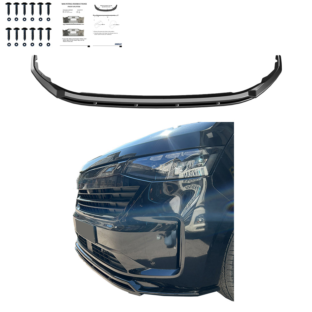 Frontsplitter passend für VW Transporter T7 2024+ v2 Hochglanz Schwarz