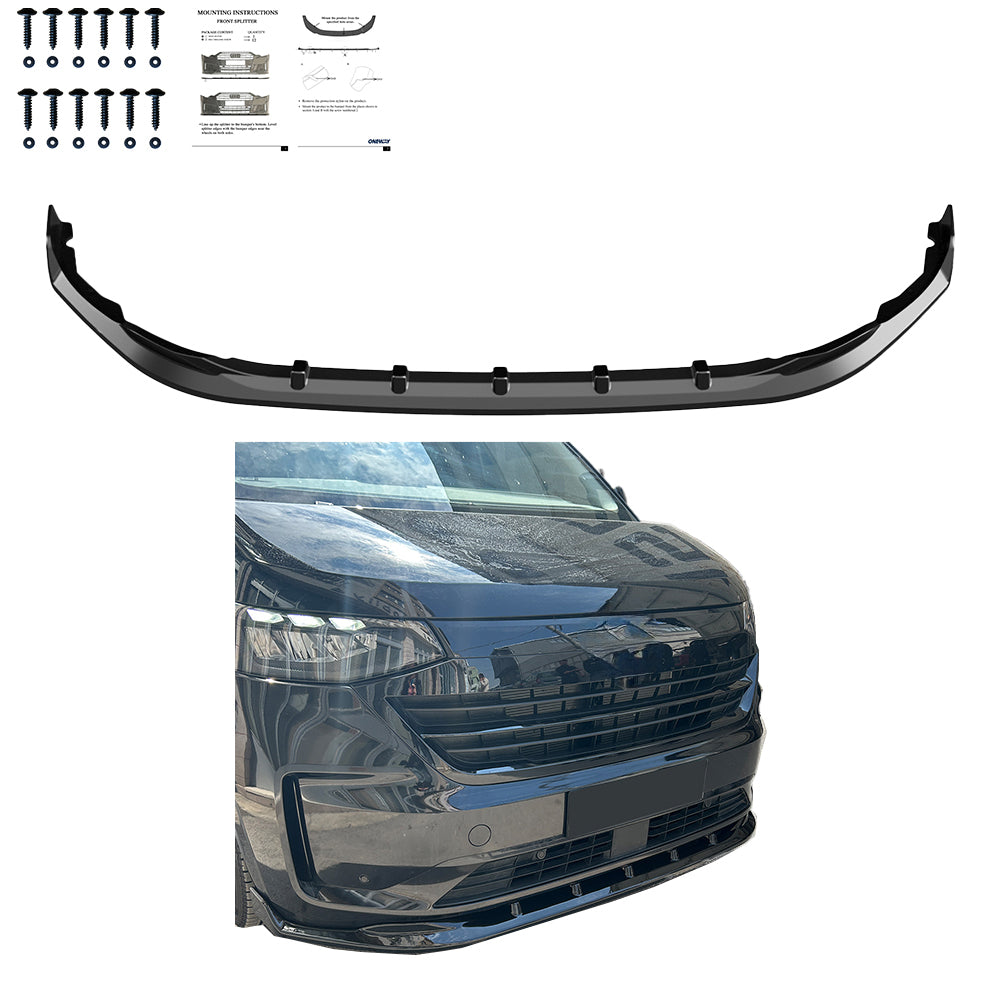 Frontsplitter passend für VW Transporter T7 2024+ v5 Hochglanz Schwarz