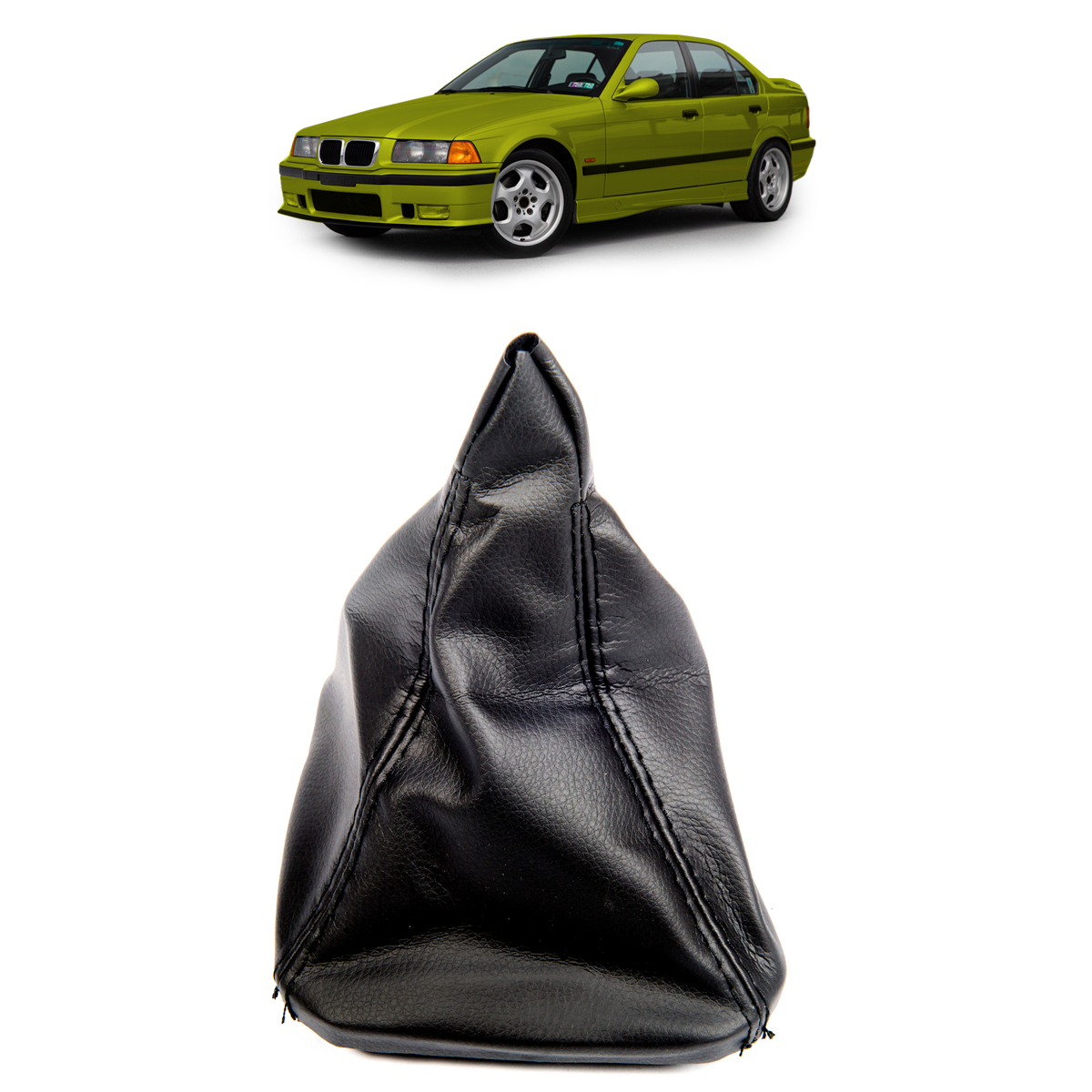 Schaltknaufbezug Schwarz passend für BMW 3er E36 1990-1998