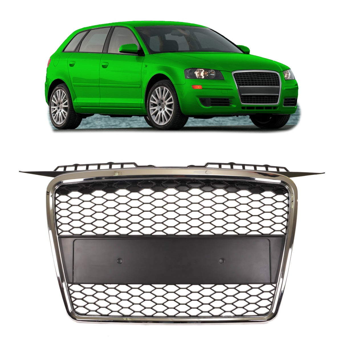 Sportgrill Chrom passend für Audi A3 8P Hatchback Sportback 2005-2008
