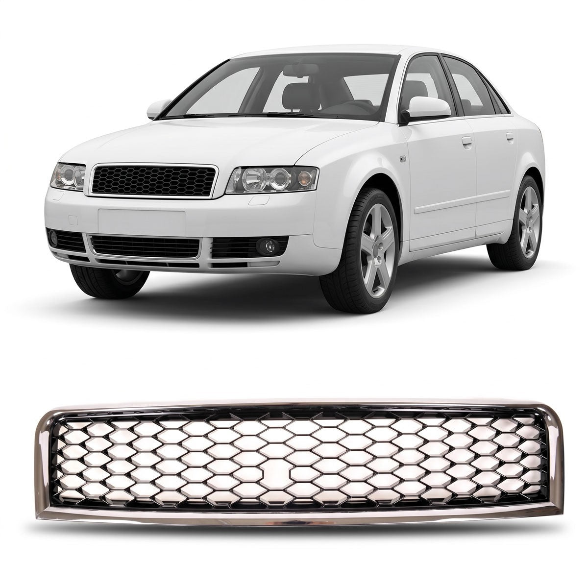 Sportgrill Chrom passend für Audi A4 B6 8E Limousine Avant 2000-2004
