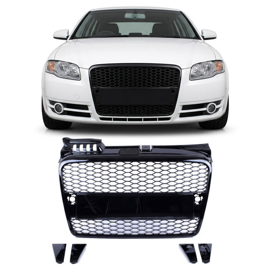 Sportgrill Hochglanz Schwarz passend für Audi A4 B7 2004-2008