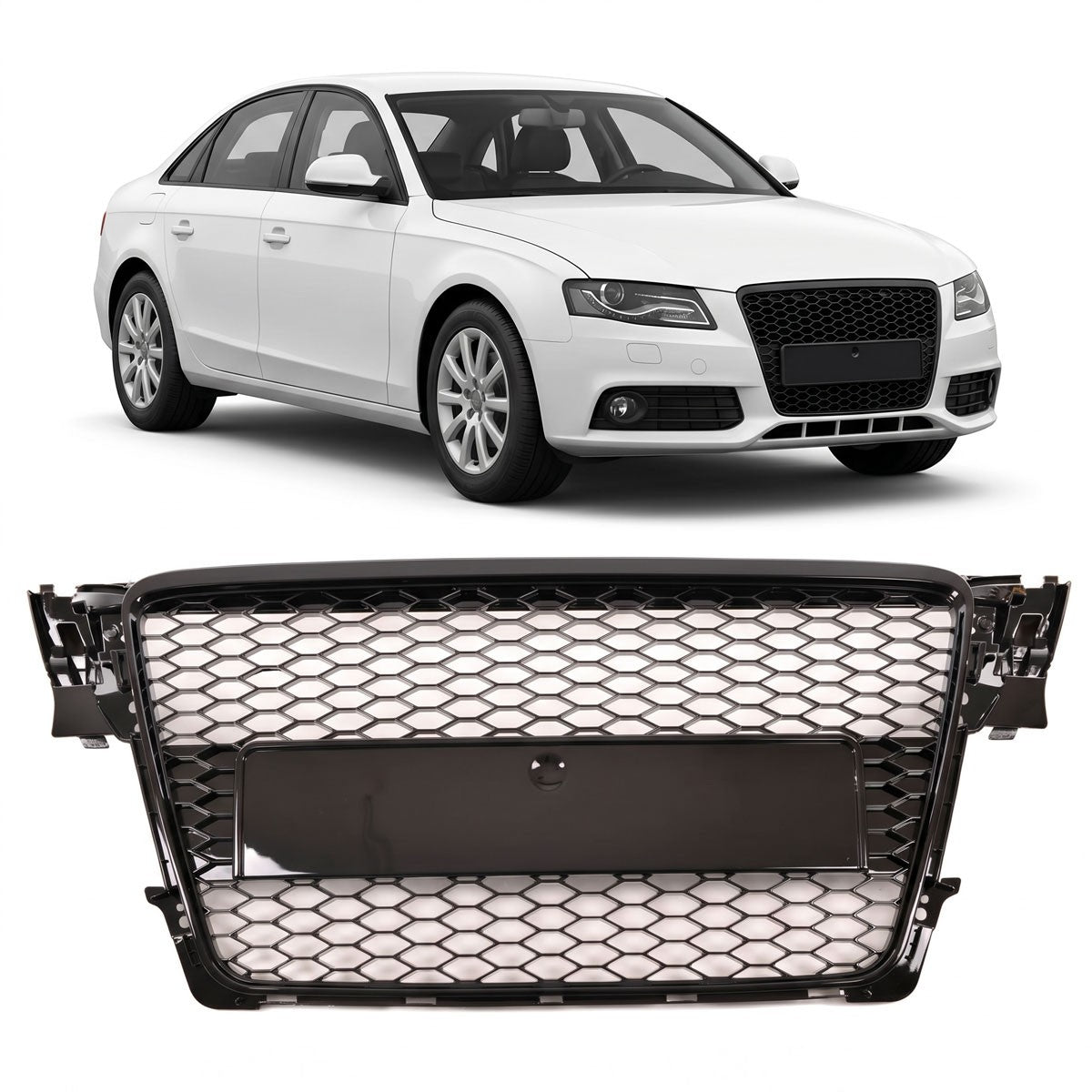 Kühlergrill Hochglanz Schwarz passend für Audi A4 B8 8K Limousine 2007-2011