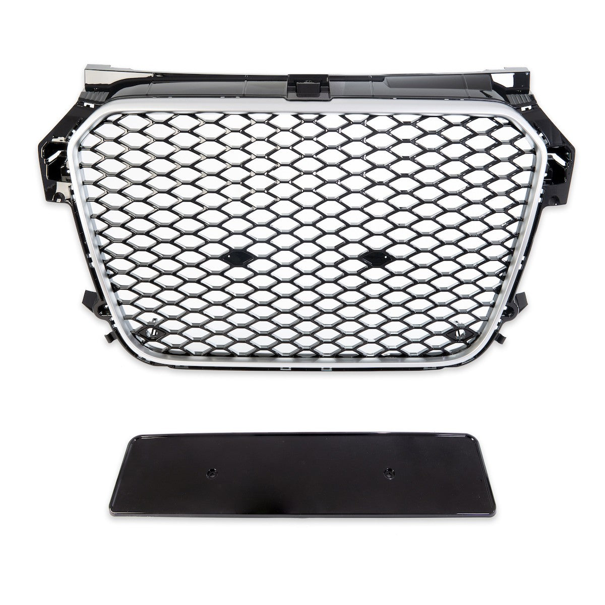 Frontgrill Silber & Hochglanz Schwarz passend für Audi A1 8X 2010-2015