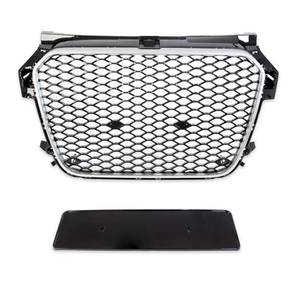 Frontgrill Silber & Hochglanz Schwarz passend für Audi A1 8X 2010-2015