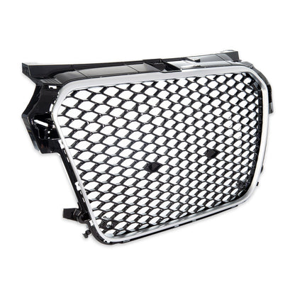 Frontgrill Silber & Hochglanz Schwarz passend für Audi A1 8X 2010-2015