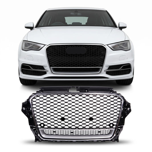 Sportgrill Chrom & Hochglanz Schwarz passend für Audi A3 8V 2012-2016