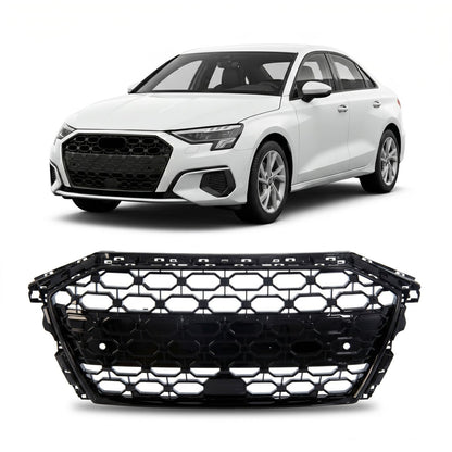 Kühlergrill Hochglanz Schwarz passend für Audi A3 8Y Sportback Limousine 2020-