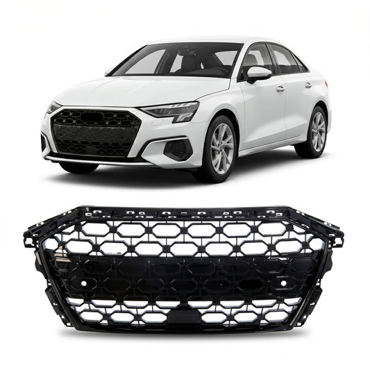 Kühlergrill Hochglanz Schwarz passend für Audi A3 8Y Sportback Limousine 2020-
