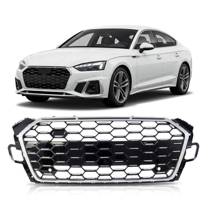 Sportgrill Silber passend für Audi A5 F5 Coupé Cabrio Sportback 2020-2024