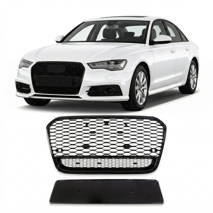 Sportgrill Hochglanz Schwarz mit PDC passend für Audi A6 C7 4G 2015-2018