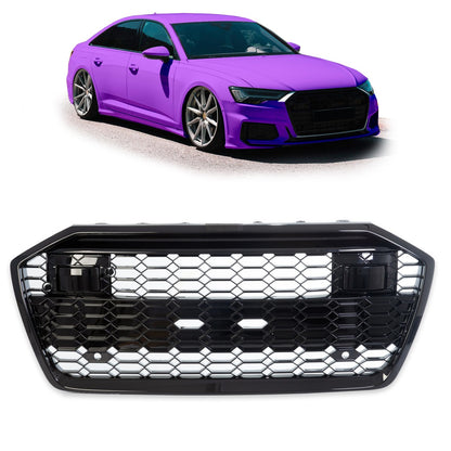 Sportgrill Hochglanz Schwarz passend für Audi A6 C8 4A Limousine Avant 2018-2024