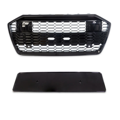 Sportgrill Hochglanz Schwarz passend für Audi A6 C8 4A Limousine Avant 2018-2024