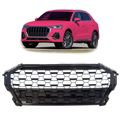 Sportgrill Hochglanz Schwarz passend für Audi Q3 F3 SUV Sportback 2018->>